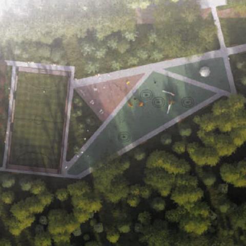 Simulation of aerial image of how the park will look after rehabilitation 