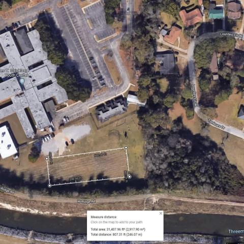 Aerial view of the urban orchard part of the Keep America Beautiful project
