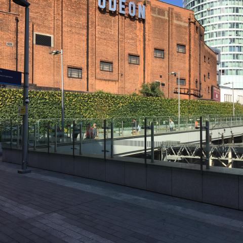 The new water based living wall in Birmingham New Street Station