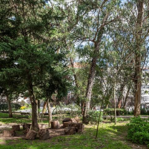 The image shows the park before its renovation.