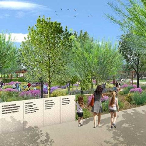 An image of the proposed Community Garden Oasis 
