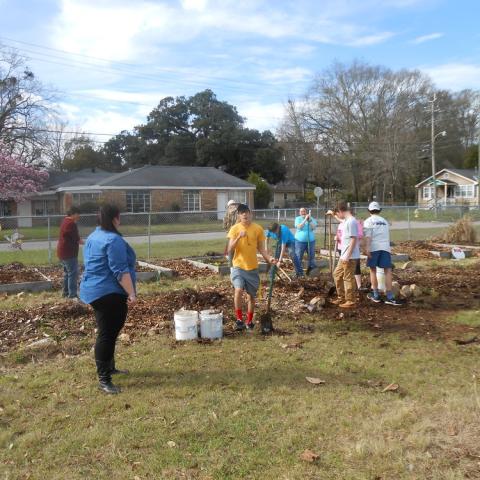 Gardening Program involving children from the neighborhood ar Taylor Park Community Garden