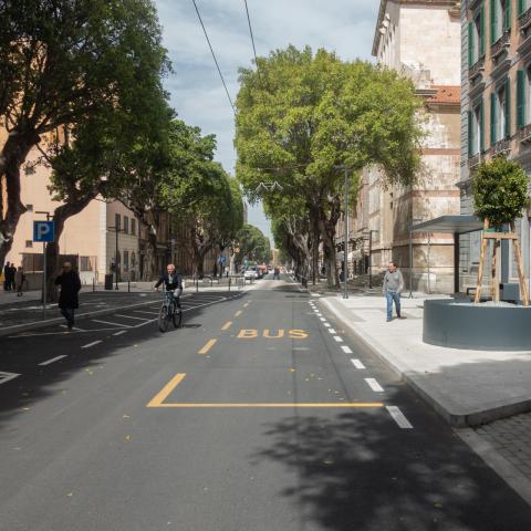 Photo of Viale Trieste after the implementation of the project.