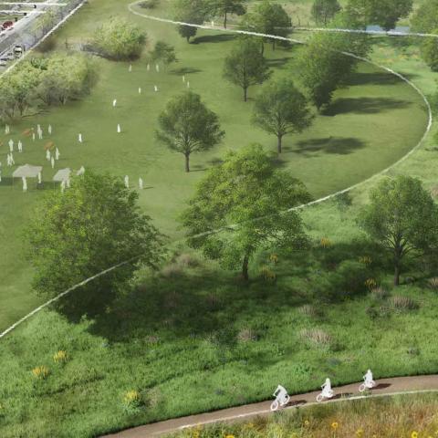 Design rendering of the west warren section of the stormwater improvement project