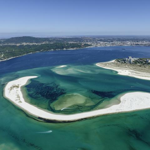 Aerial photograph of the location of Cambalhão Island and prairie.