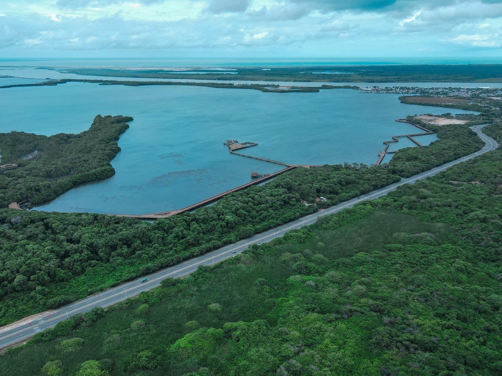 image of the road section next to the cienaga de la virgen